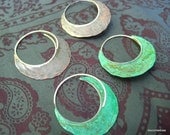 Instant Collection-  2 pairs of large blade hoops (verdigris & copper)