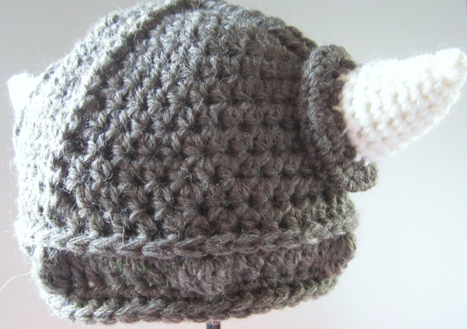 Crochet Wool Viking Hat Sizes Newborn to Adult You Choose Size and color