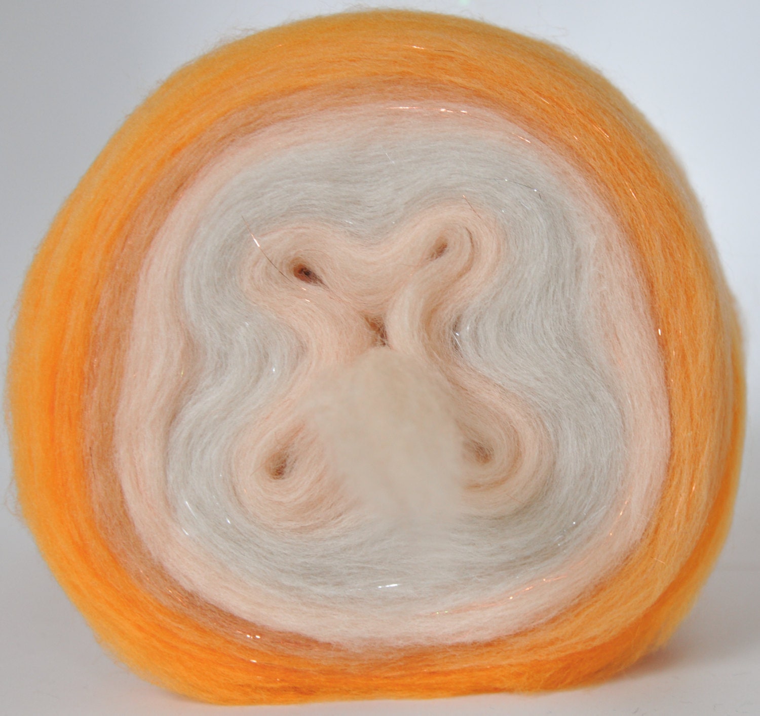 SHERBERT- Self Striping Spontaneous Spinning Roving Bullseye Bump - (6.0 oz. center-pull bump)