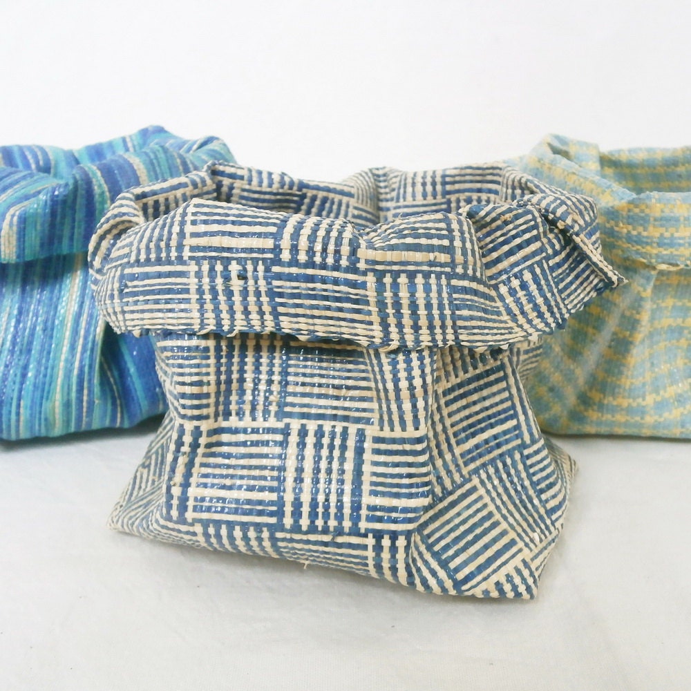 FREE SHIPPING Lightweight fabric bowl - small, indigo blue