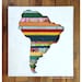 Cartography Wall Art, The Americas: South America, Global Home Decor, Reclaimed Wood, In Stock Ready to Ship