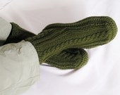 Mens Slippersocks MADE to ORDER Knitted Cabled, Choice of Color, Size