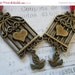 SUMMER SALE Antique Brass Bird Cage Earrings with Red Beaded Accents, Birds, Hearts, Romance, Whimsical