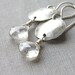 hammered silver earrings, quartz gemstone, sterling silver, circle minimalist bridal jewelry