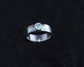 Handmade 4.5 MM Diamond Hammered Engagement  Band