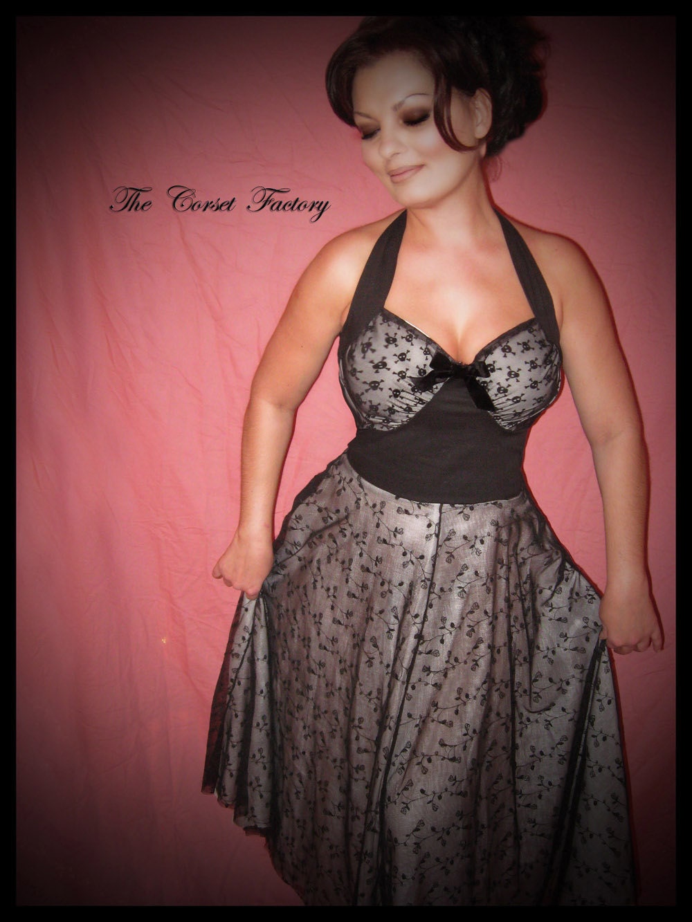 Rockabilly, Pinup, Goth , 50's Black Skull Dress