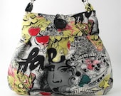 colorful Graffiti tote- messenger bag- handbag- diaper bag -purse-  tapestry bag
