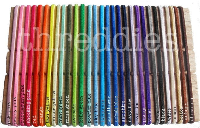 skinny elastic headbands - 6 super stretchy hair bands - YOU PICK COLORS - no metal