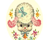 Vintage Baby Lamb Cross Stitch Pattern PDF