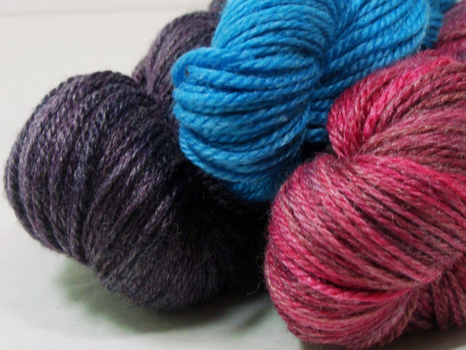Cyrstal Socklet Yarn Kit 2012 Spring Knitty Three Bright Clear Colors Hand Dyed by Yarn Hollow