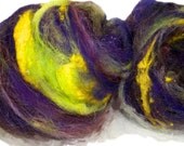 Glittery fiber art felting, spinning batt, In Your Dreams