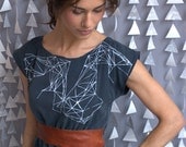 Planetarium Dress, geometric print,  Free Shipping in N.AM