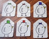 Mr and Mrs Bird recycled gift tags