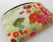 Large Zipper Pouch ECO Friendly Padded Gadget Bag Lovely Asian Panels - Sakura Lotus