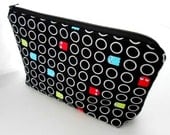 Pac Man Cosmetic Bag Large ECO Friendly Padded Flat Bottom Zipper Pouch