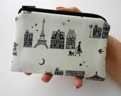Paris at Night Little Zipper pouch Padded Eco Friendly Coin Purse  NEW Japanese Import