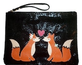 Leather Foxy Lovin' Fox Clutch Snakeskin Bag iPad Case