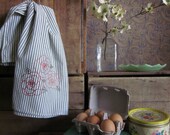 hand-embroidered hand/tea/dish towel - kitchen or bath - cotton