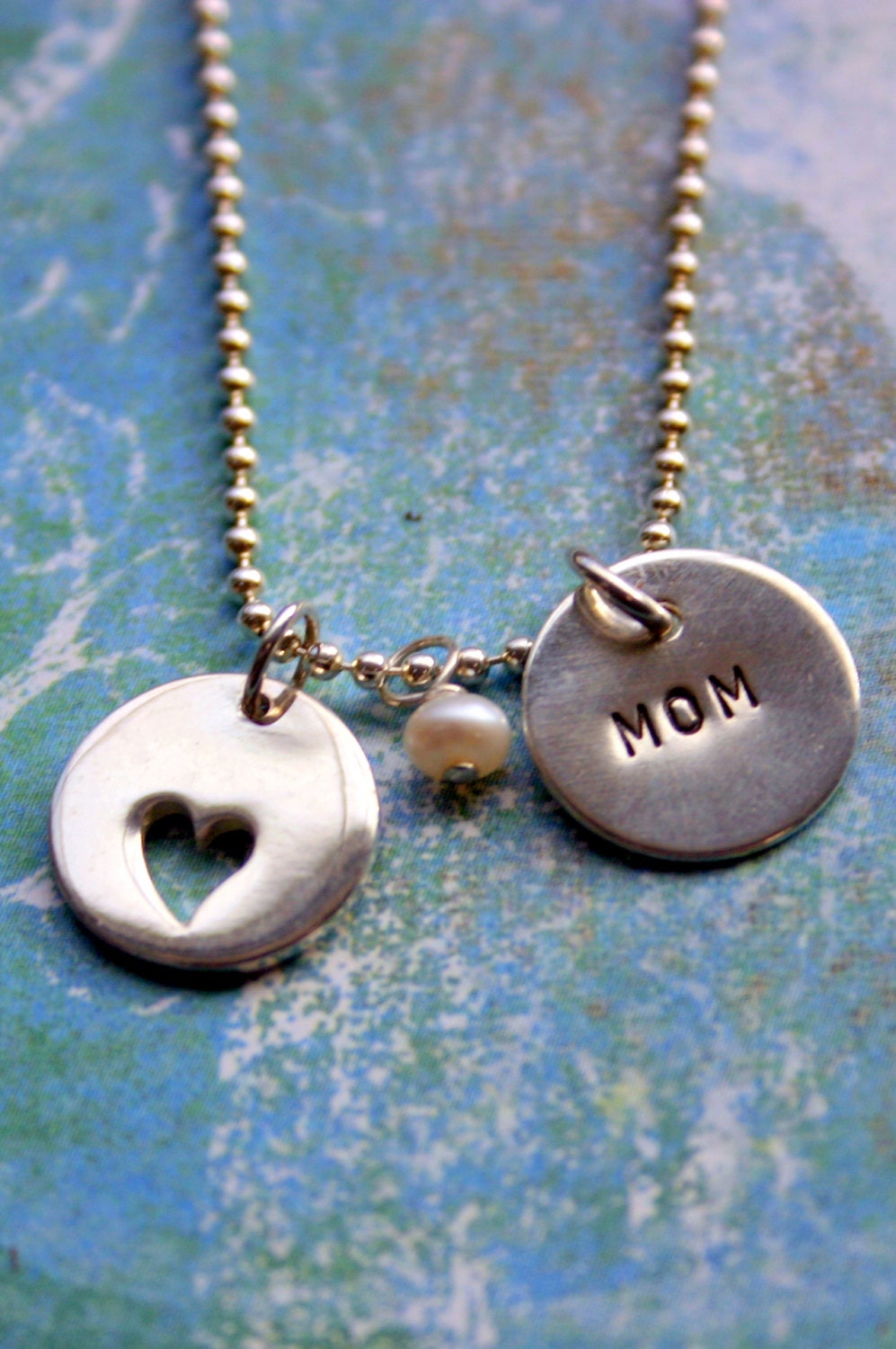 Mother's Day,Mom, mommy Gift Necklace-Sterling Silver Custom Hand Stamped,Personalized Pendant, charm, Jewelry