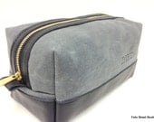 Personalized Gift for Groomsan Toiletry Bag Charcoal Waxed Canvas and Leather Dopp Kit Shaving Kit