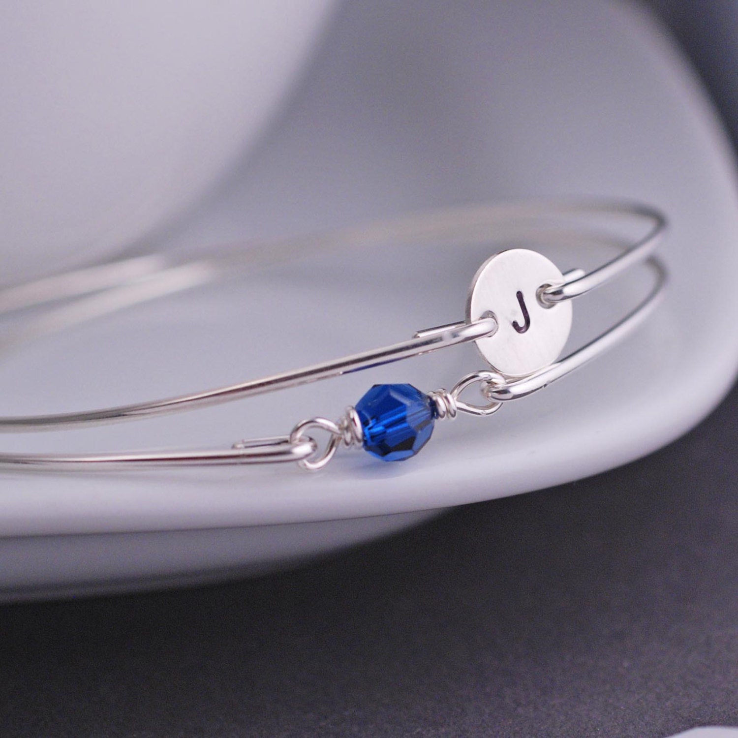 September Birthstone Bracelet Set, Sapphire Bracelet, Personalized Birthstone Jewelry, Swarovski Crystal Birthstones