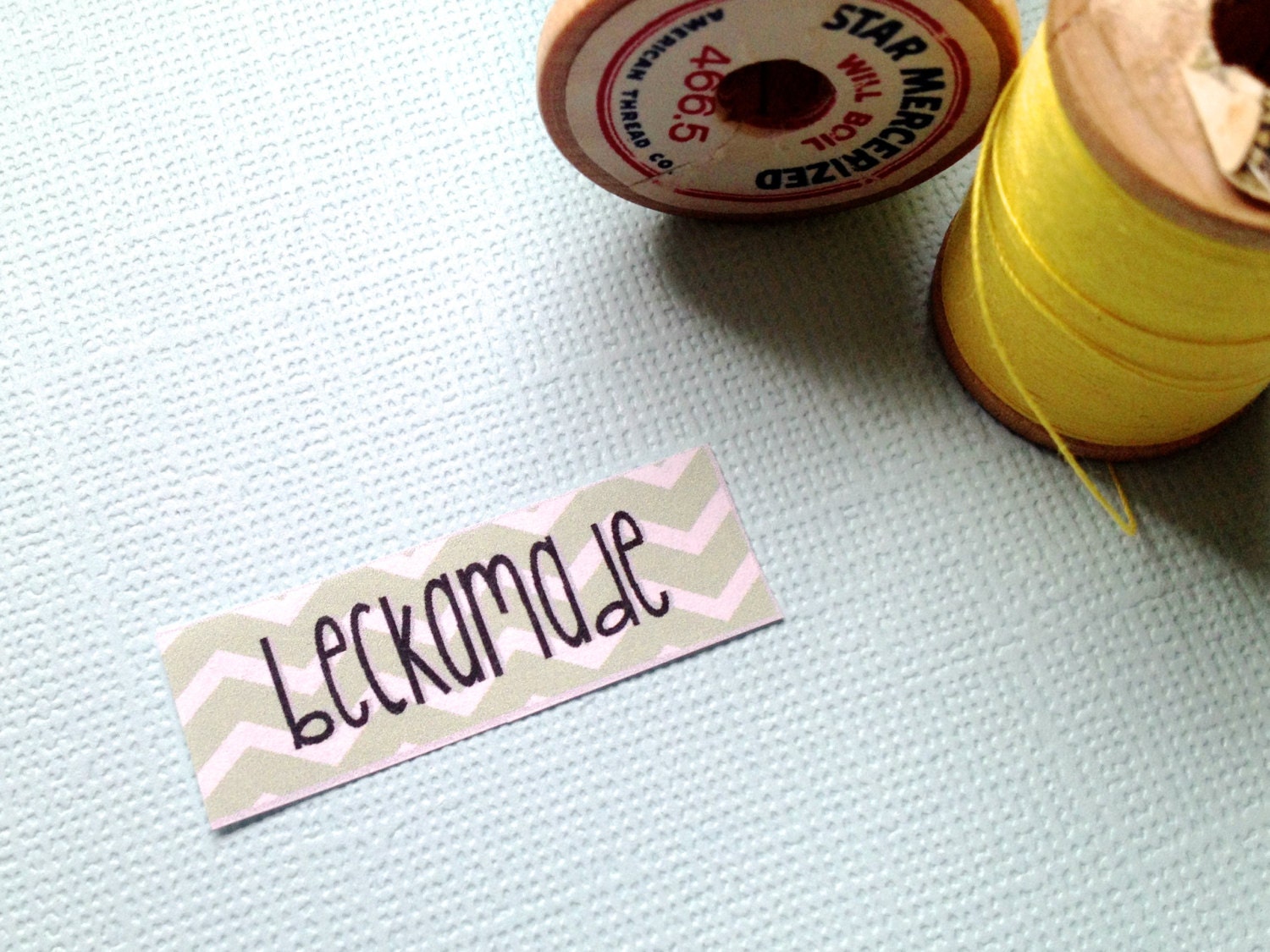 90 Clothing Labels - Olive Green Chevron Design