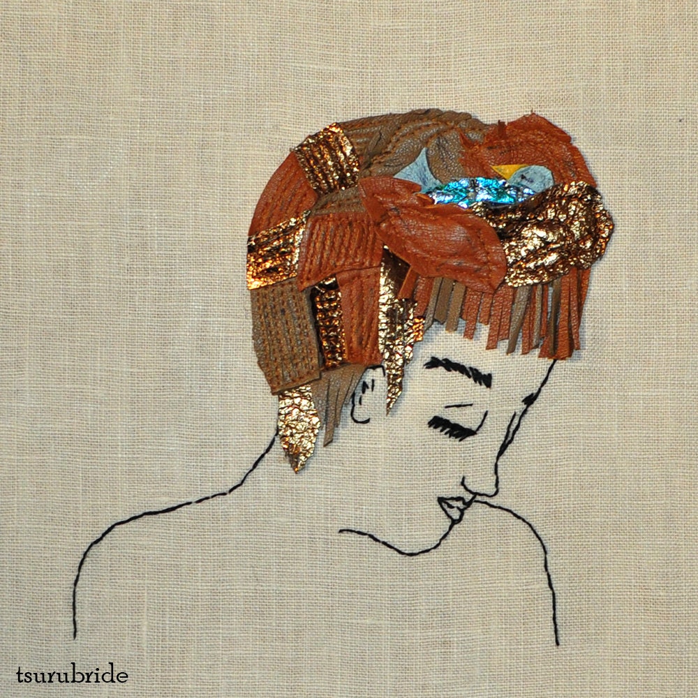 Bird's Nest Embroidered Wall Hanging
