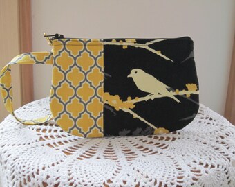 Iphone bag Clutch Wristlet Zipper Gadget Purse Pouch Songbirds