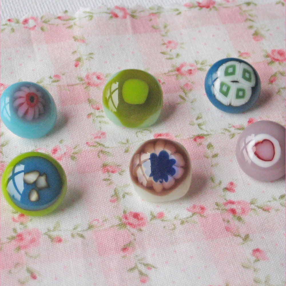 A Jolly Mixture of Handmade Glass Buttons