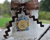 Bird...Happily ever after..set of 6 tags..yellow and brown...