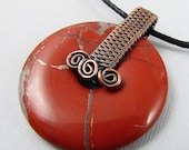 Spring Sale - 30% off - Necklace - Copper and Jasper