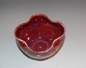 Tin Chrome Red Altered Bowl by PrairieJewel of Etsy