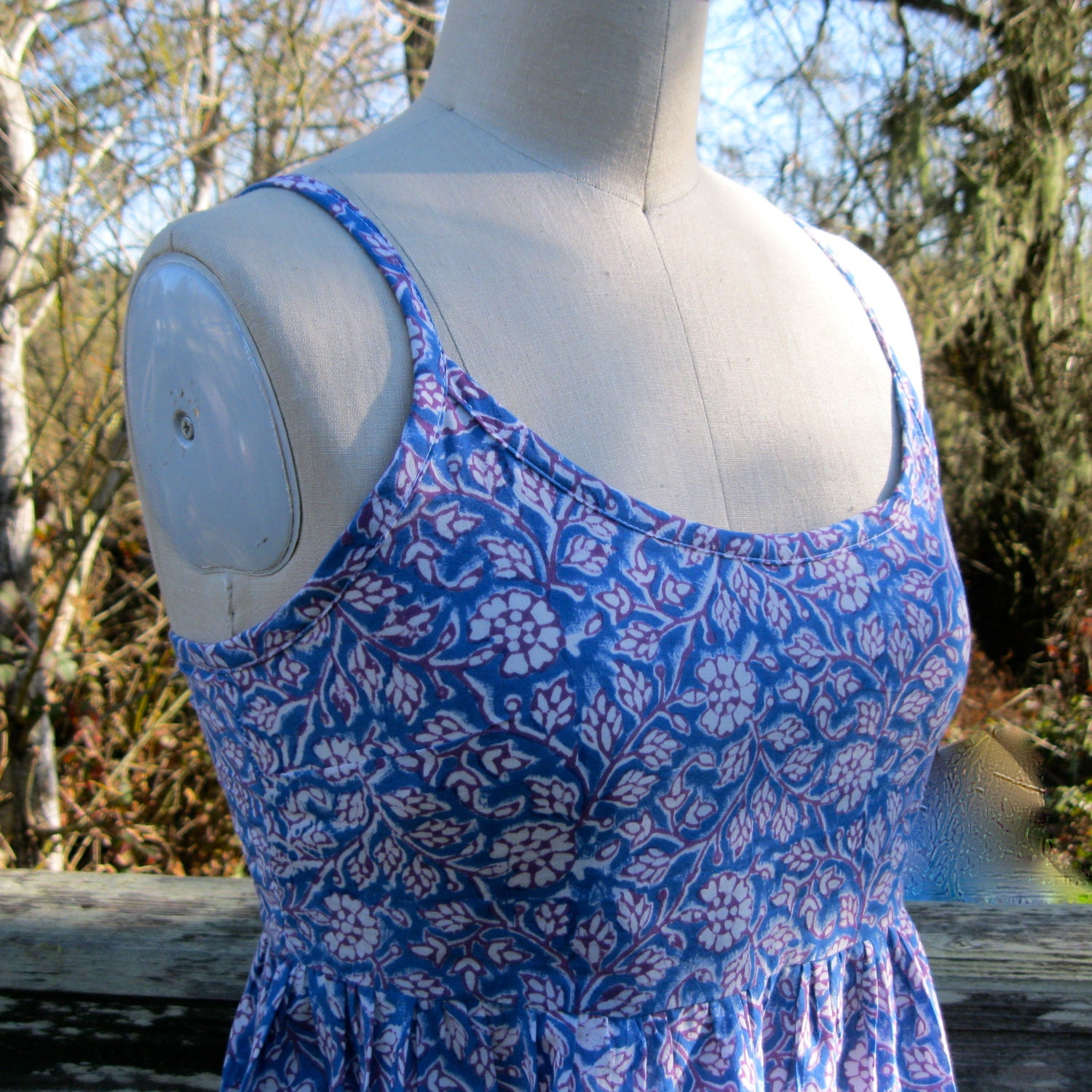 Womens Sundress SALE Mini Length Handmade Indian Print for Womens Size Small Bust to 35"