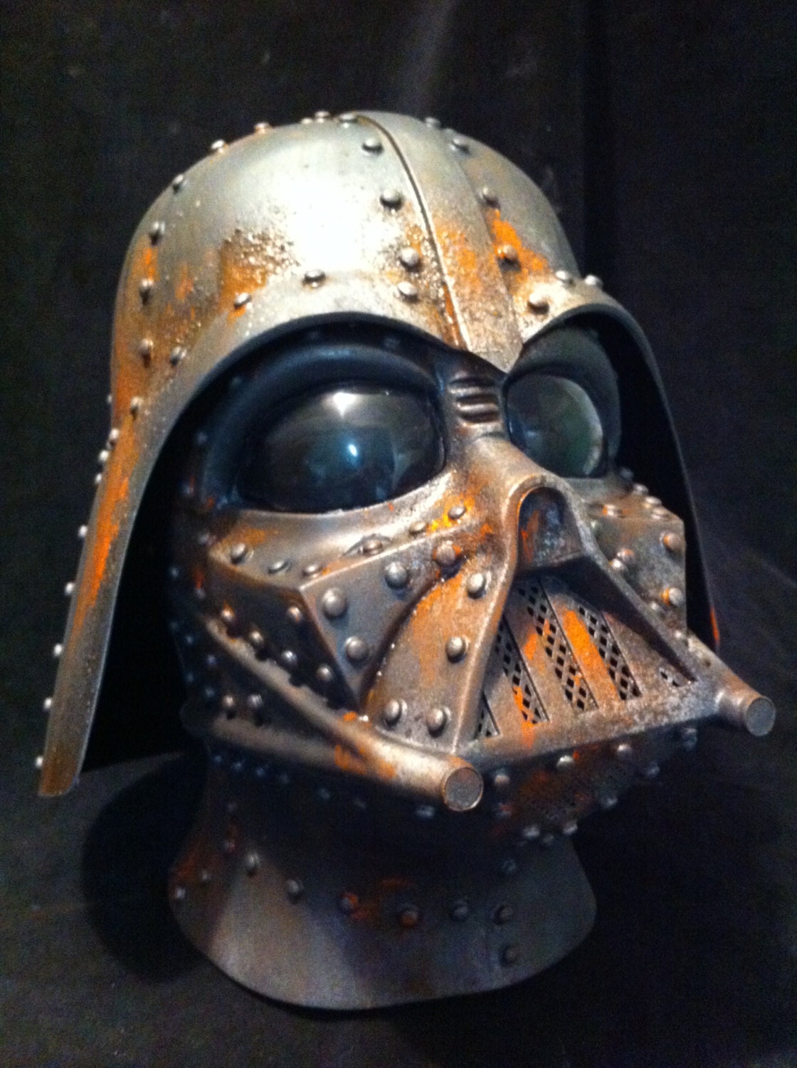 Steampunk  DARTH VADER Helmet  Black Battle  Bashed Star wars  Life Size Cosplay