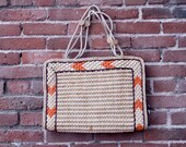 70s oversized woven straw bag purse