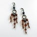 Long Antique Brass and Faceted Czech in Caramel Brown Glass Earrings