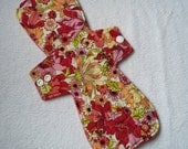 11 inch Flowers and Butterflies Cotton Topped Cloth Menstrual Pad - moderate to heavy flow