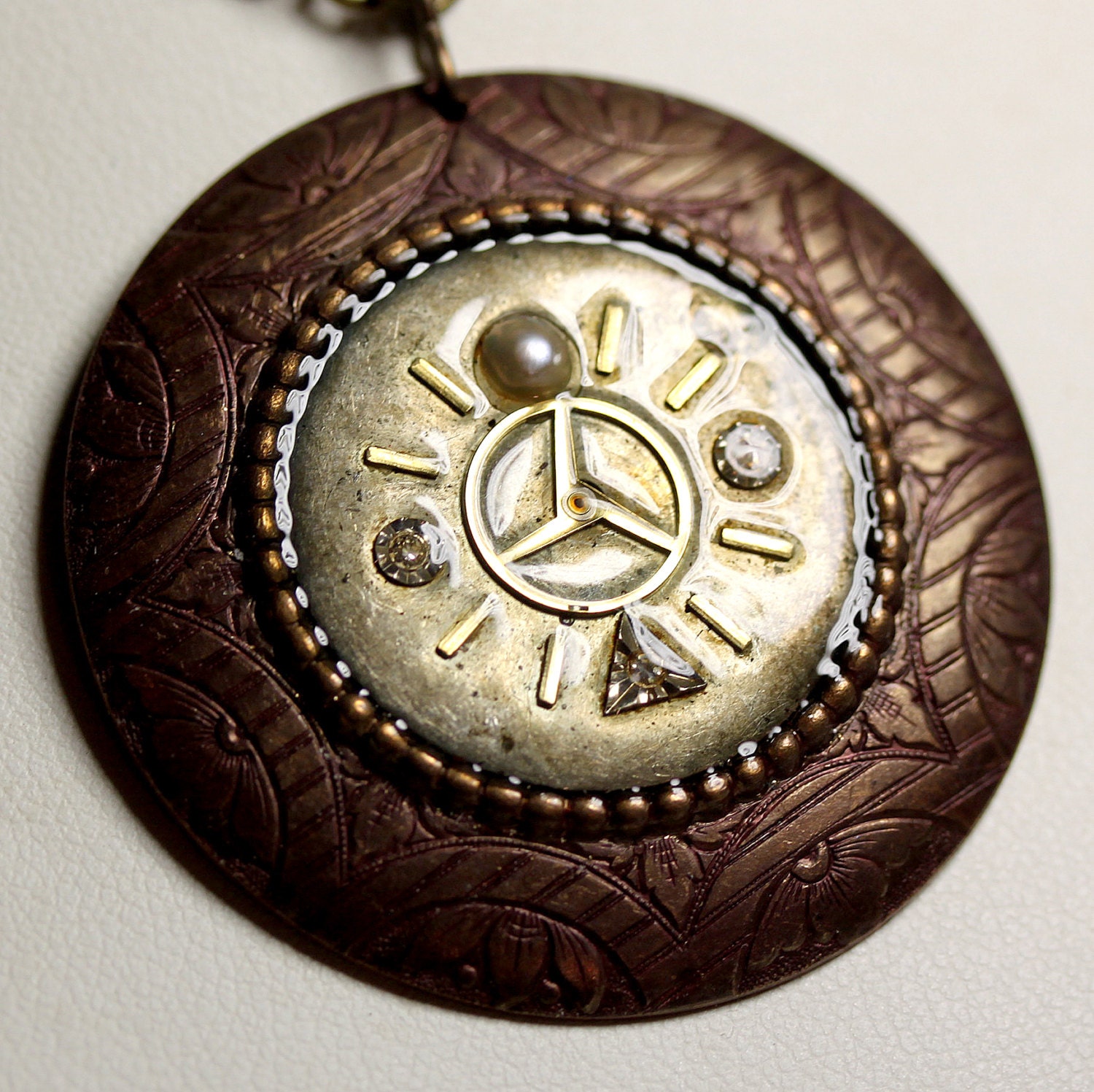 Out of Time Dimensional Resin and Copper Pendant