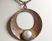 Luna Hammered Copper Pendant