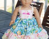 American Girl Doll Clothes apron twirl dress 18" doll style - Lilly - Dress like my doll