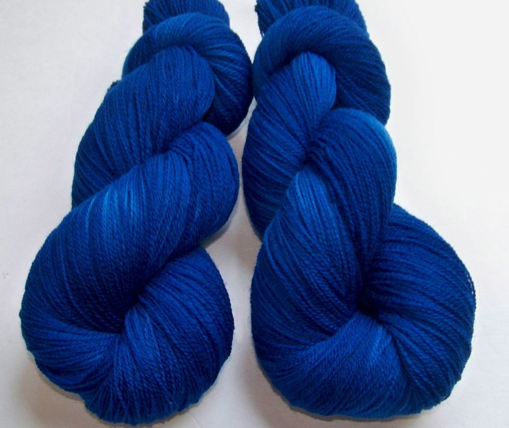 Handpainted Superwash Merino Lace Weight -- Doctor Who: TARDIS (100g/875yds)