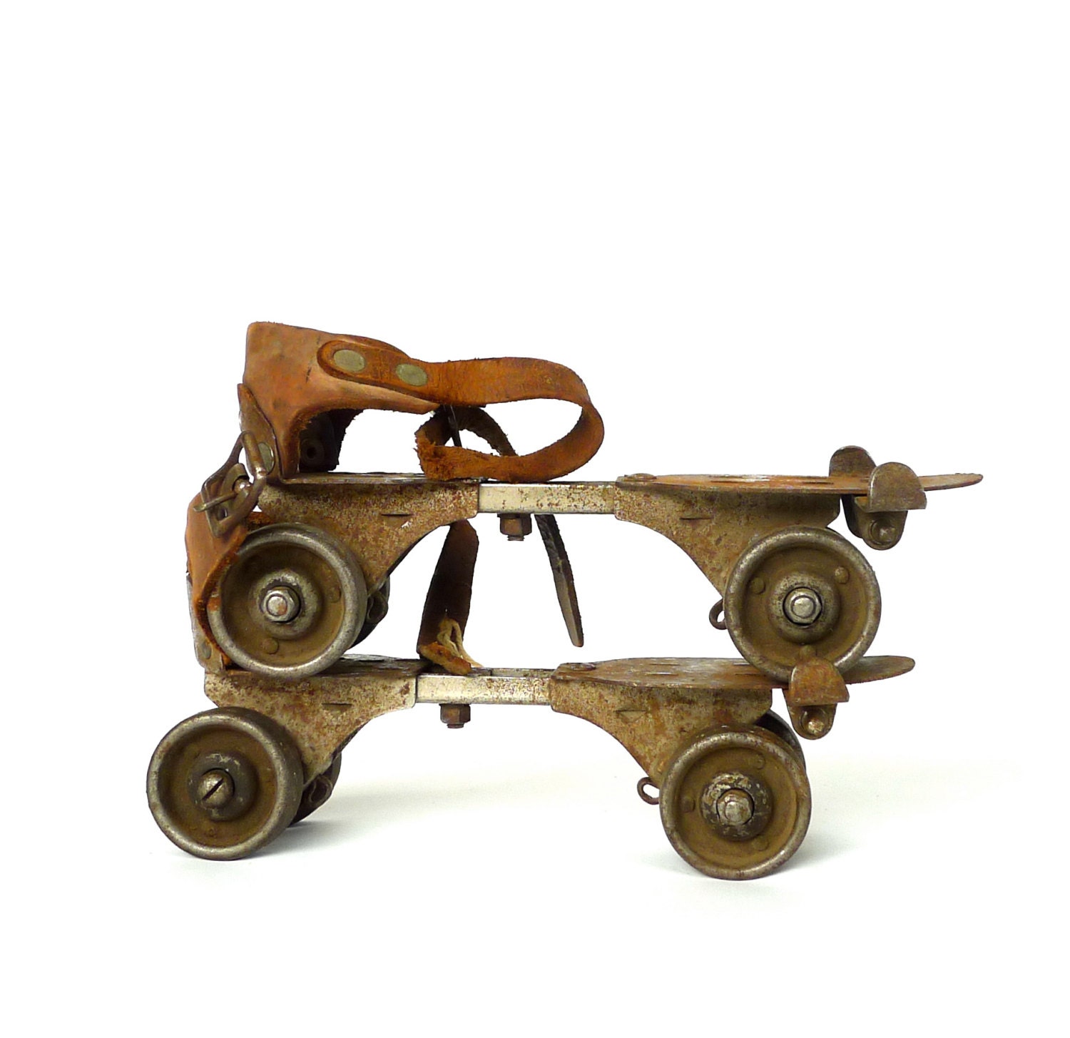 Metal and Leather Roller Skates With Key