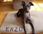 Medium 25x38 Dog Bed Duvet Cover : Choose from MANY canvas colors - Use two standard sleeping pillows as stuffing