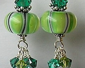 LeMoNy LiMe CuTieS Handmade SRA Lampwork Glass Earrings by Glitterbug Originals SRAJD