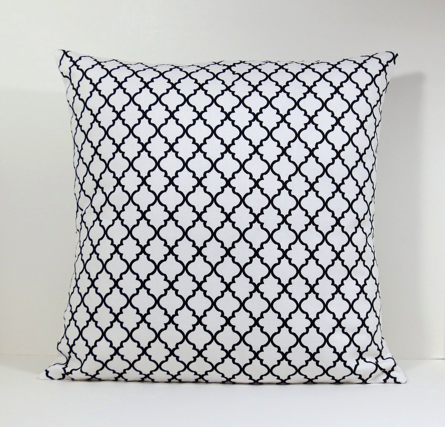 Black n white Moroccan Lattice decorative throw pillow cover 18 x18 inches /Accent cushion sham/ slipcover.