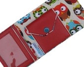 Red Owls Vinyl Travel Wallet