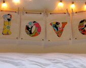 Love Bunting in Colourful Hippie Design
