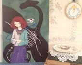 Even My Daydreams Need A Walk Sometimes - original character illustration