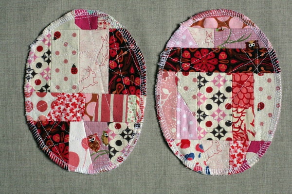 Patchwork Knee Patches - set of 2 pink