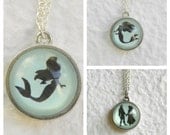 Ariel Double Sided Petite Disney Necklace - Inspired from Disney's The Little Mermaid